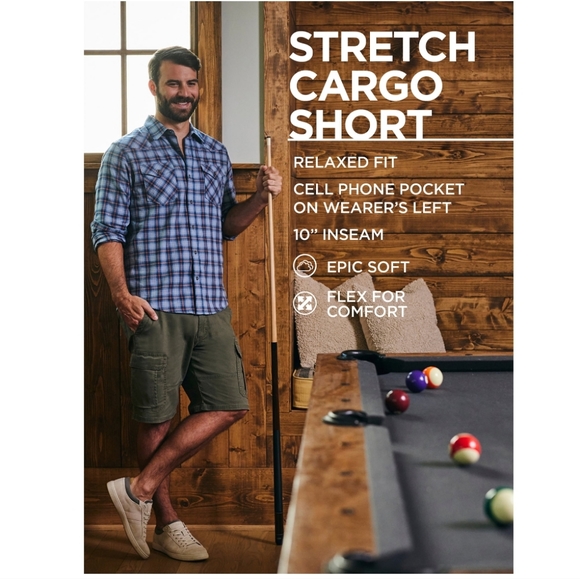 NWT Men's Wrangler Stretch Cargo Shorts - Picture 3 of 5